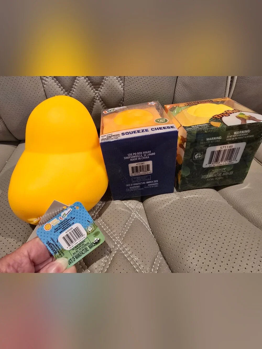 Bundle Of Yellow Squishy Duck, Cheese & Pineapple New